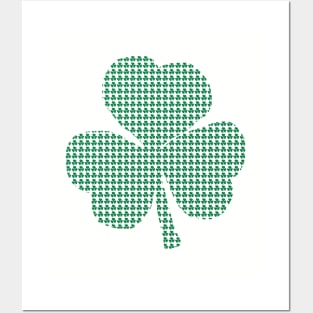 Green Shamrocks in a Shamrock Posters and Art